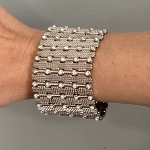 Silver and CZ bangle bracelet